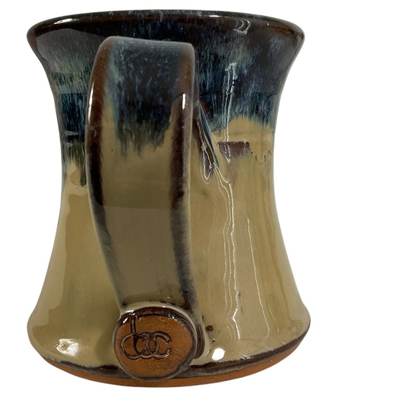 Kings Pottery Seagrove NC  14 oz Stoneware studio pottery Glazed Drip Mug 2016 - Picture 3 of 10